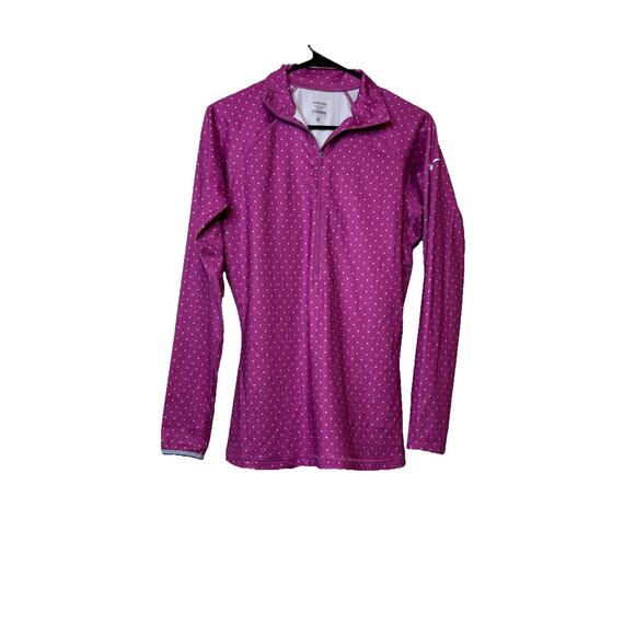 Nike Pro L Women's Fushia Polka dot Super Cute Athletic Workout Top - Picture 1 of 3